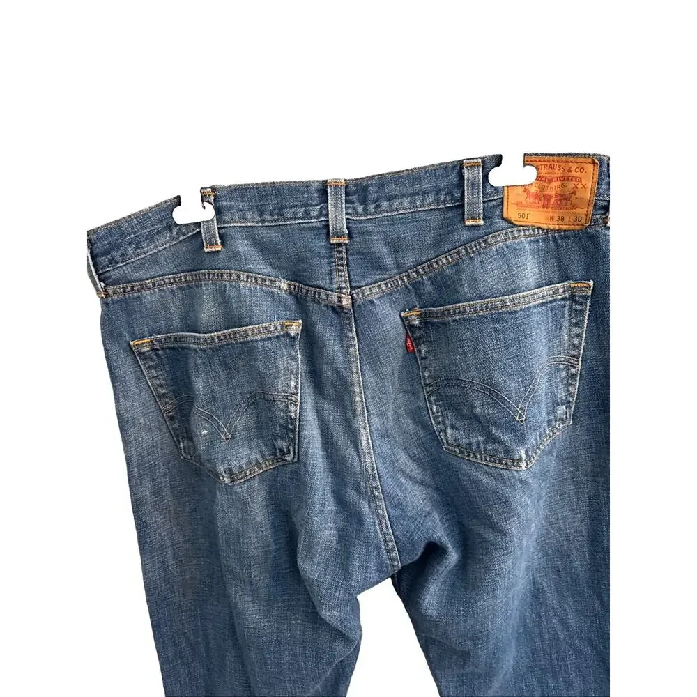 Vintage 90s Levis 501xx Jeans Mens‎ 38x 30 Button Fly Made in 1993 Straight Leg